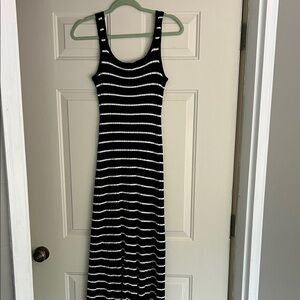 Striped Black and White Maxi Dress